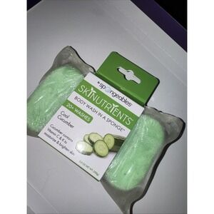 NWT Spongeables Skinutrients Moisturizing Body Wash in a Sponge - Cool‎ Cucumber